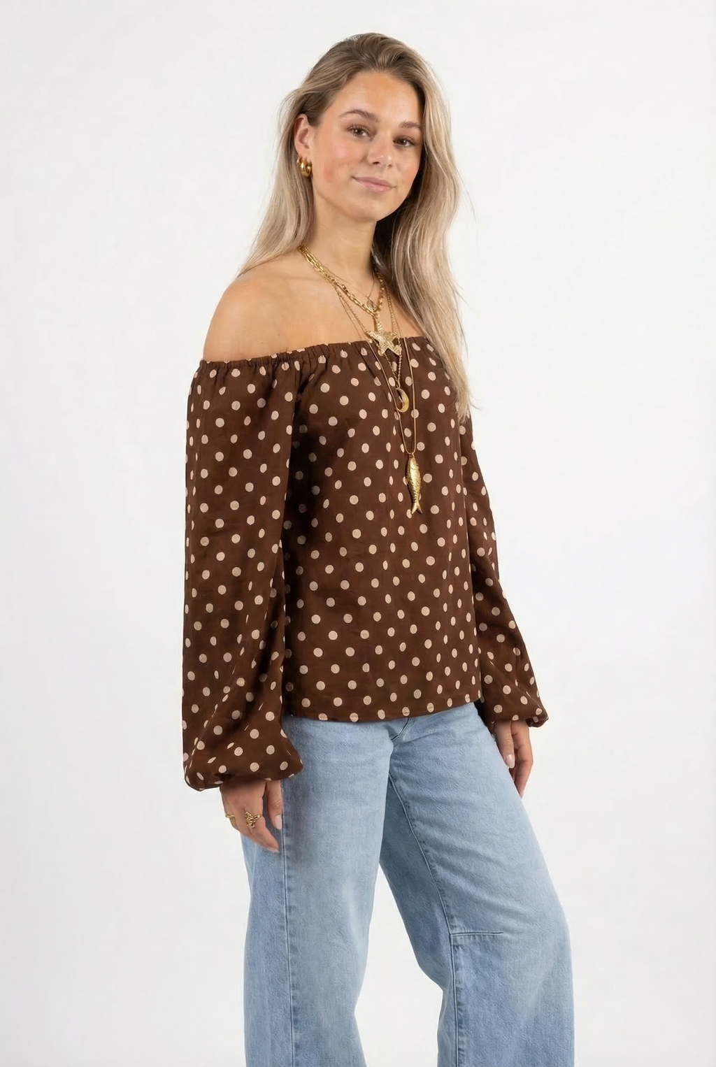 BORDEAUX – Dot Chiffon Blouse – 287