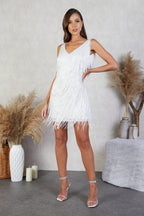 CAPRI – Sequined Fringe Mini Dress – 3383