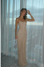 VENICE – Strapless Glitter Maxi Dress – 9653