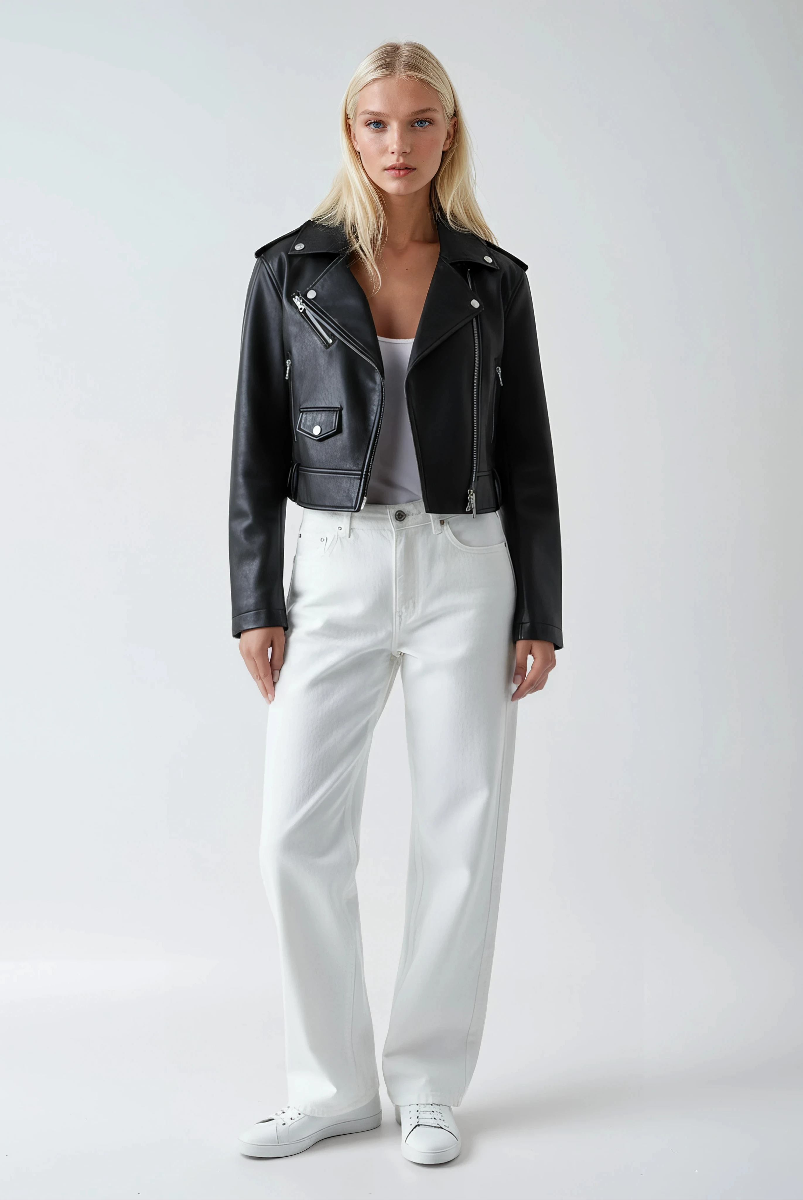 BERLIN – Belted Moto Jacket – 030 –Vegan Leather