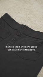 High-Waisted Elastic Casual Trousers