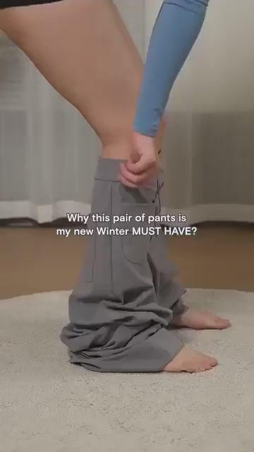 High-Waisted Elastic Casual Trousers