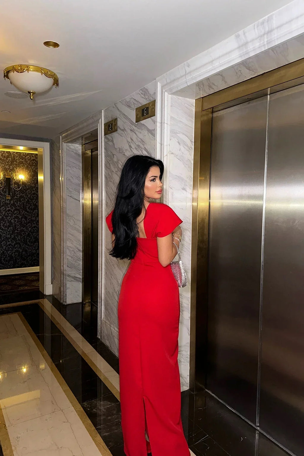 POSITANO – Square-Neck Bodycon Dress – 5005