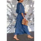 ALICANTE – V-Neck Cascade Gown – 8551