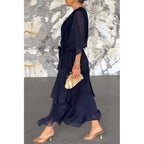 ALICANTE – V-Neck Cascade Gown – 8551